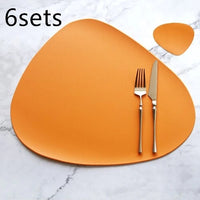 Table Mat Table Mat Placemat Table Mat Heat Insulation PU Leather Placemats Coaster Bowl Kitchen Non-slip