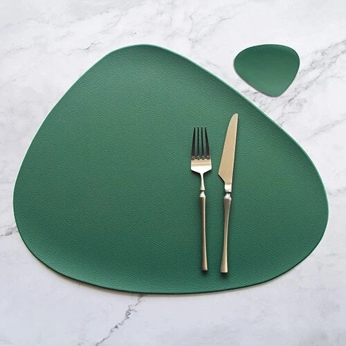 Table Mat Table Mat Placemat Table Mat Heat Insulation PU Leather Placemats Coaster Bowl Kitchen Non-slip