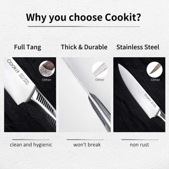 15 Piece Knife Sets with Block Kitchen Knife Set from Quietasty - High - quality COOKWARE ESSENTIALS