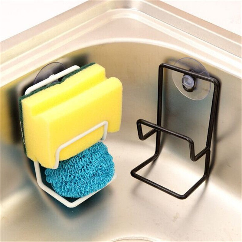 Kitchen With Suction Cup Sink Sponge Drain Storage Rack