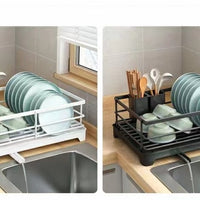 Kitchen Storage Rack Multi-functional Draining Bowl Rack Bowl Dish Tableware Storage Iron Dish Rack Sink Draining Bowl Rack