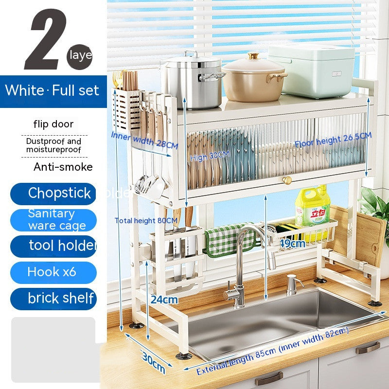 Kitchen Sink Storage Stand Surface Washed Bowl And Chopstick Rack Storage Household Drain Basket Rack