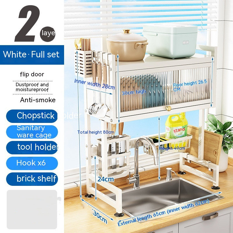 Kitchen Sink Storage Stand Surface Washed Bowl And Chopstick Rack Storage Household Drain Basket Rack