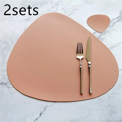 Table Mat Table Mat Placemat Table Mat Heat Insulation PU Leather Placemats Coaster Bowl Kitchen Non-slip