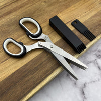 Multifunctional Muti-Layers Stainless Steel Knives Multi-Layers Kitchen Scissors Scallion Cutter Herb Laver Spices Cook Tool Cut