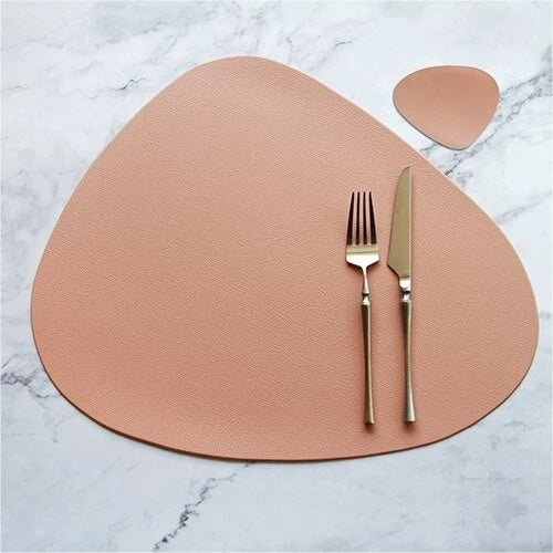 Table Mat Table Mat Placemat Table Mat Heat Insulation PU Leather Placemats Coaster Bowl Kitchen Non-slip