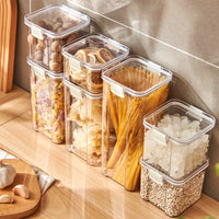 Food Grade Grains Sealed Plastic Cans Transparent Stackable Refrigerator Preservation Storage Box