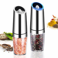 Gravity Induction Electric Pepper Grinder Automatic Sea Salt Pepper Grinder Stainless Steel Mill With Adjustable Thickness