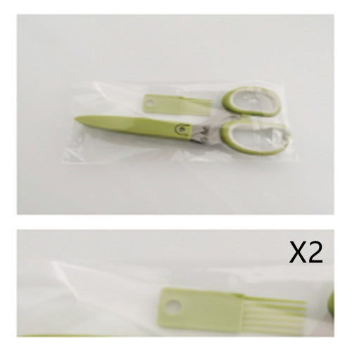 Multifunctional Muti-Layers Stainless Steel Knives Multi-Layers Kitchen Scissors Scallion Cutter Herb Laver Spices Cook Tool Cut