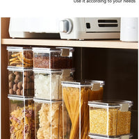 Food Grade Grains Sealed Plastic Cans Transparent Stackable Refrigerator Preservation Storage Box