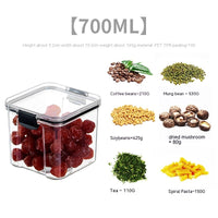 Food Grade Grains Sealed Plastic Cans Transparent Stackable Refrigerator Preservation Storage Box