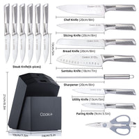 15 Piece Knife Sets with Block Kitchen Knife Set