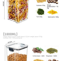 Food Grade Grains Sealed Plastic Cans Transparent Stackable Refrigerator Preservation Storage Box