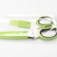 Multifunctional Muti-Layers Stainless Steel Knives Multi-Layers Kitchen Scissors Scallion Cutter Herb Laver Spices Cook Tool Cut