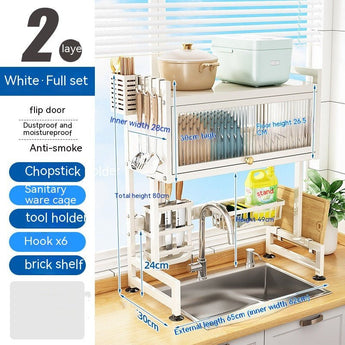 Kitchen Sink Storage Stand Surface Washed Bowl And Chopstick Rack Storage Household Drain Basket Rack from Quietasty - High - quality KITCHEN DRYWARE