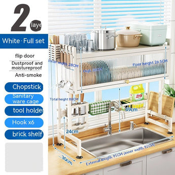 Kitchen Sink Storage Stand Surface Washed Bowl And Chopstick Rack Storage Household Drain Basket Rack from Quietasty - High - quality KITCHEN DRYWARE