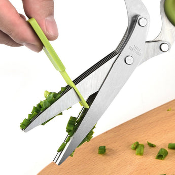 Multifunctional Muti - Layers Stainless Steel Knives Multi - Layers Kitchen Scissors Scallion Cutter Herb Laver Spices Cook Tool Cut from Quietasty - High - quality COOKWARE ESSENTIALS
