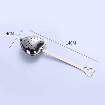 Stainless Steel Tea Filter With Chain Metal Herb Spice Strainer Spoon Heart Shaped Tea Infuser Seasoning Ball Teaware from Quietasty - High - quality HOME COMFORTS