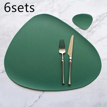 Table Mat Table Mat Placemat Table Mat Heat Insulation PU Leather Placemats Coaster Bowl Kitchen Non - slip from Quietasty - High - quality DINING ELEGANCE