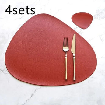 Table Mat Table Mat Placemat Table Mat Heat Insulation PU Leather Placemats Coaster Bowl Kitchen Non - slip from Quietasty - High - quality DINING ELEGANCE