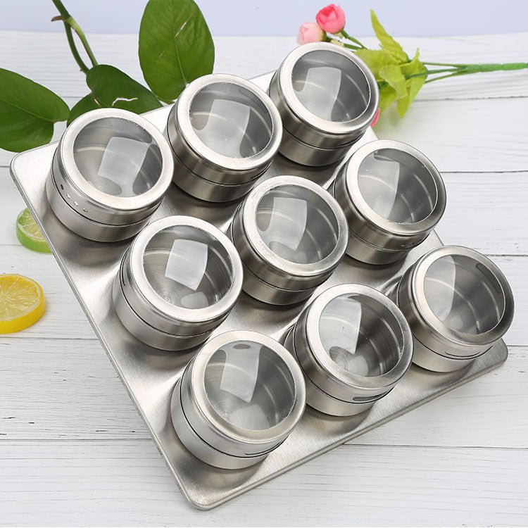 Visible stainless steel spice jar from Quietasty - High - quality SPICE ESSENTIALS
