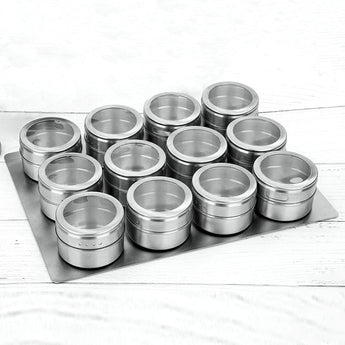 Visible stainless steel spice jar from Quietasty - High - quality SPICE ESSENTIALS